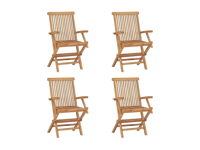 Chaises pliables de jardin 4 pcs Bois de teck solide