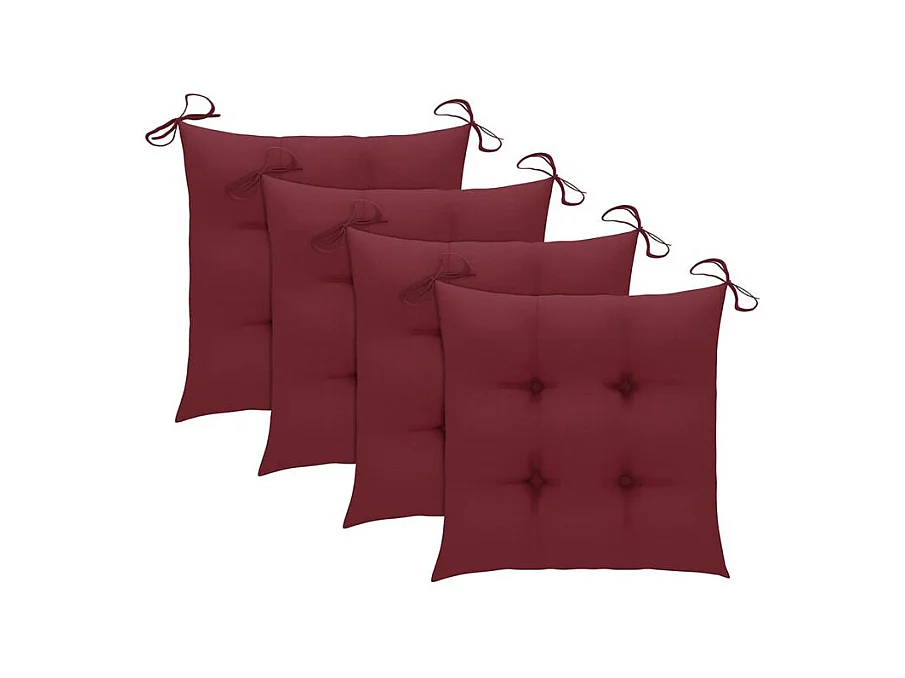 Chaises de jardin lot de 4 avec coussins Bois d'acacia massif