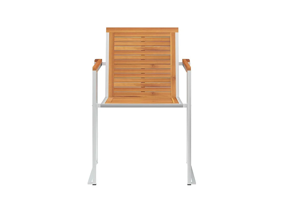 Chaises de jardin lot de 4 avec coussins Bois d'acacia massif