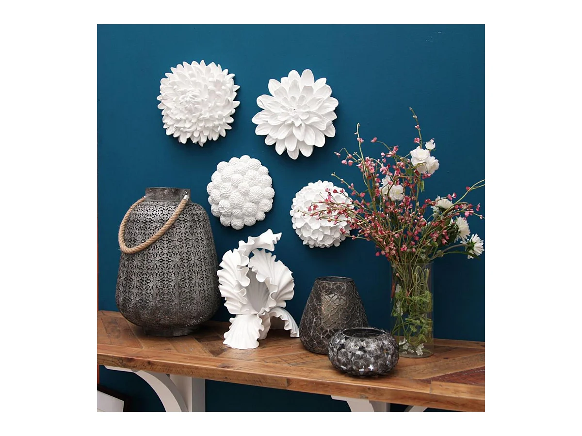 Fleurs murales (set de 4) MDF Blanc - Charme Interior's
