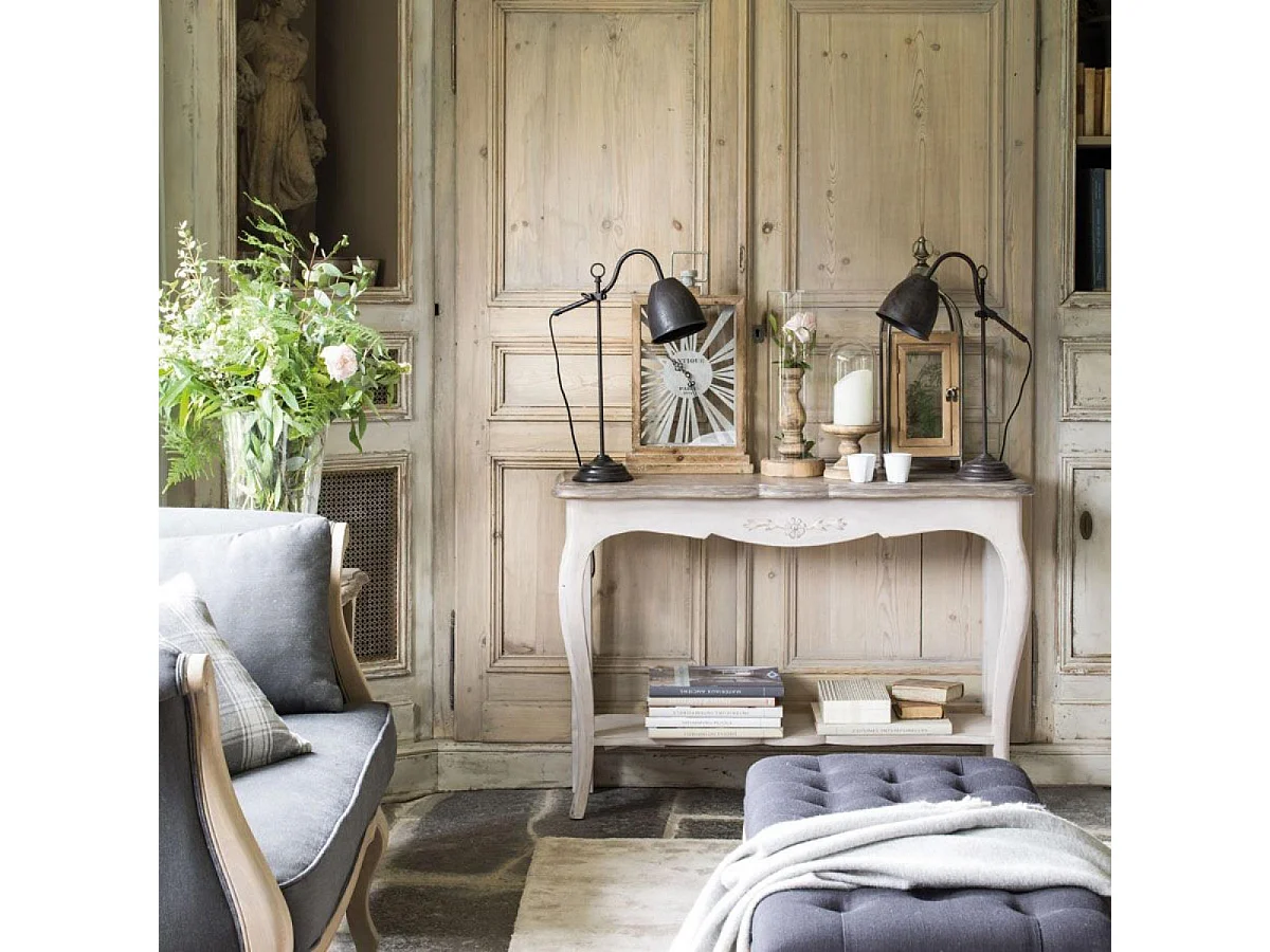Console pieds galbés Bois Gris - Château Interior's