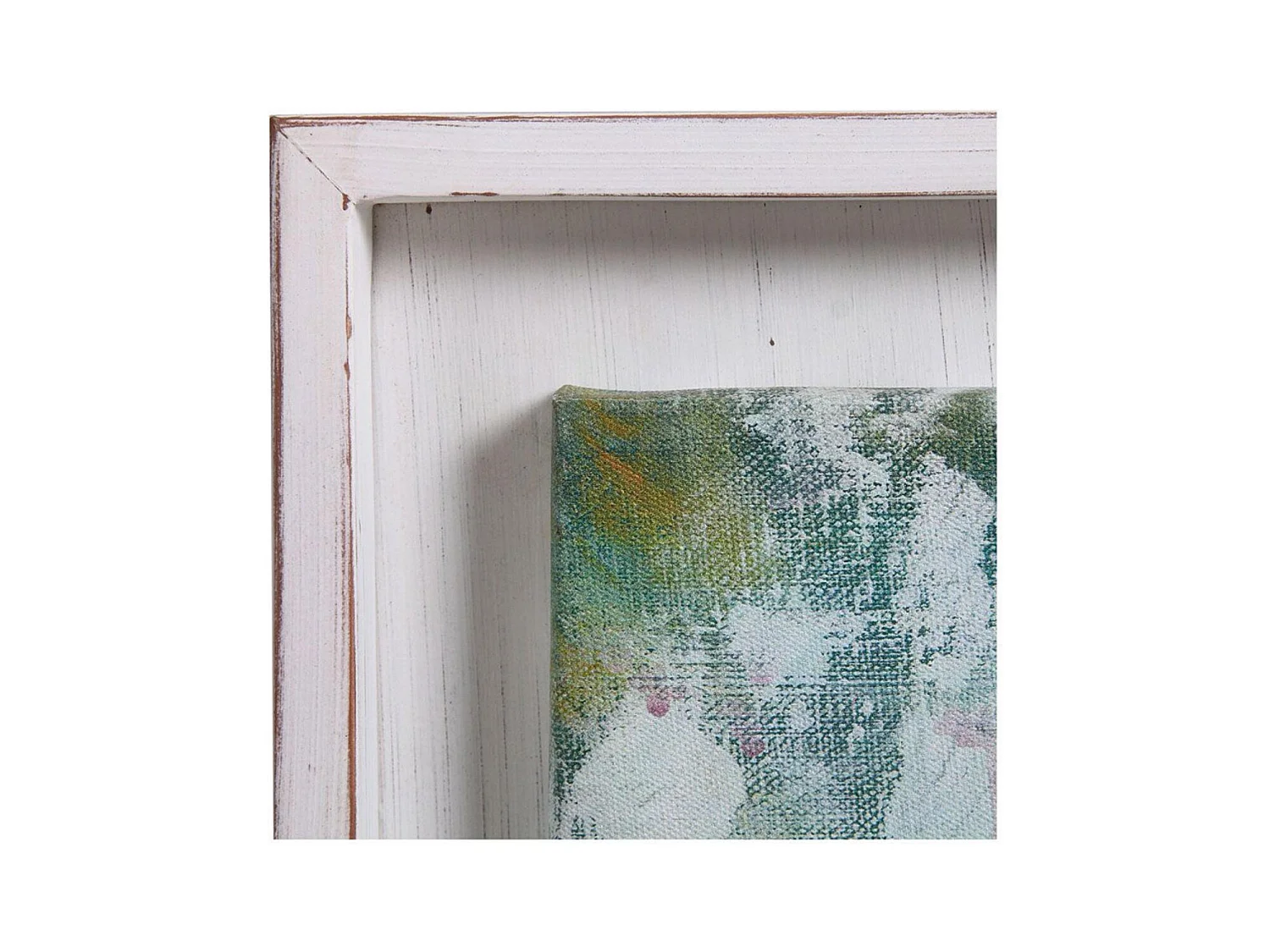 Tableau peinture à l'huile motif fleurs Bois Blanc - Charme Interior's