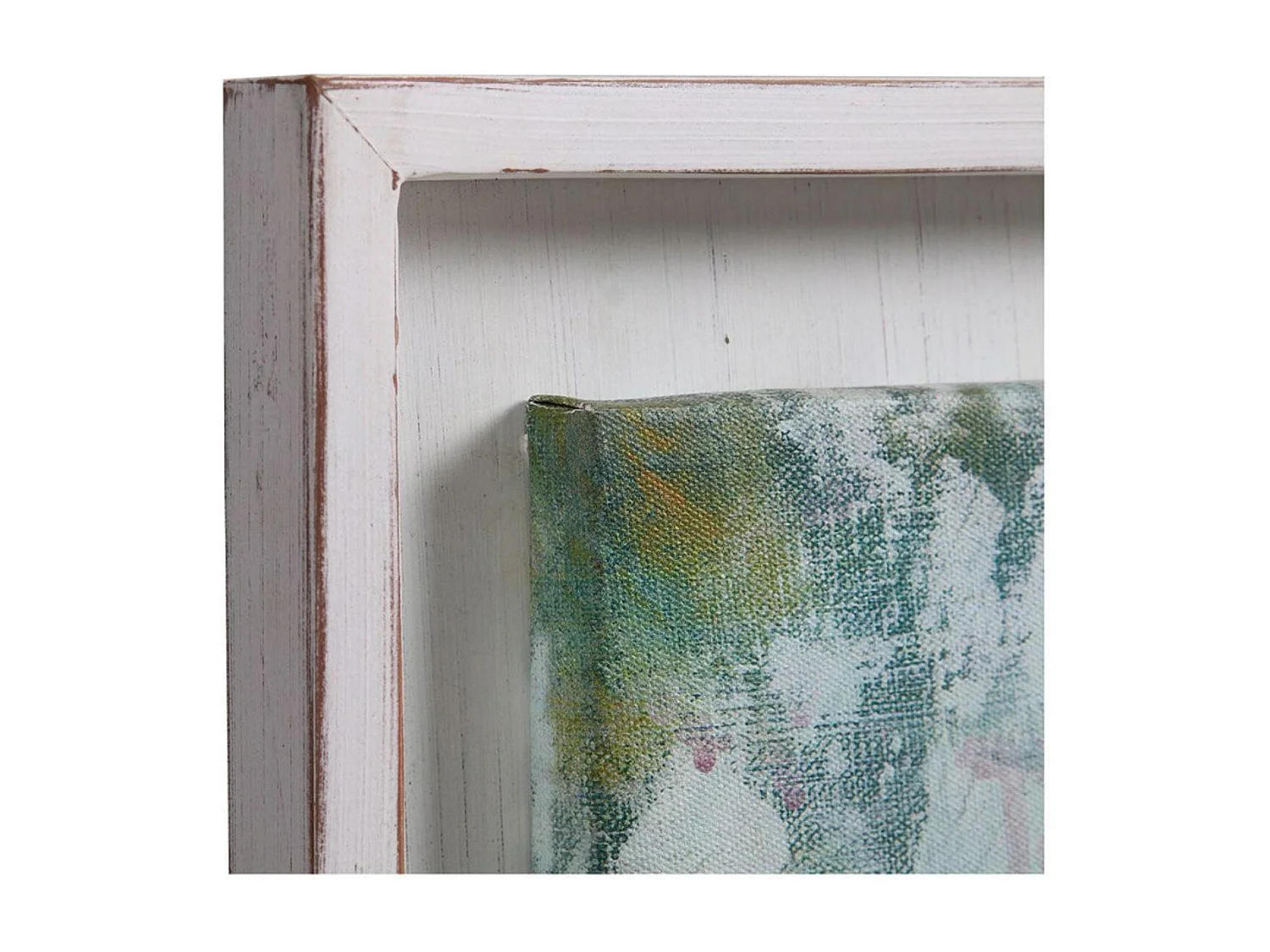 Tableau peinture à l'huile motif fleurs Bois Blanc - Charme Interior's