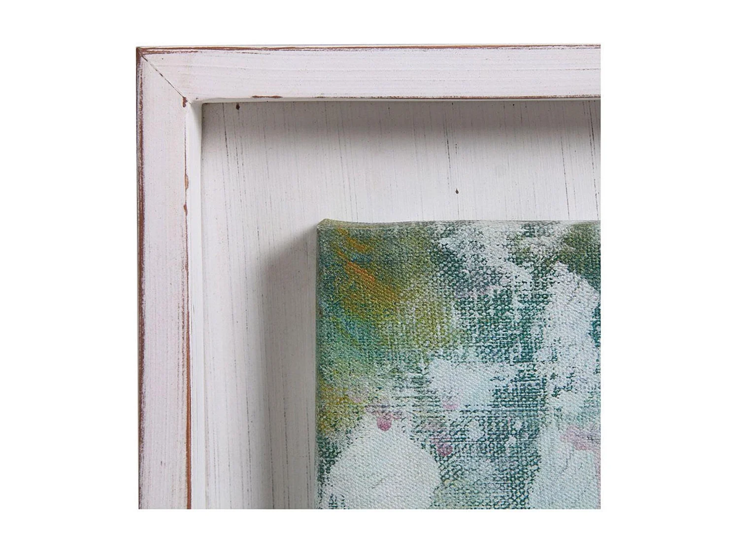 Tableau peinture à l'huile motif fleurs Bois Blanc - Charme Interior's