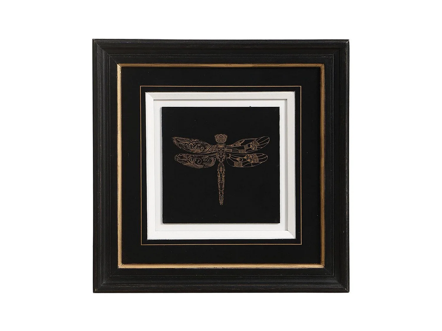 Gravure insecte (set de 4) Bois Noir - Chic Interior's