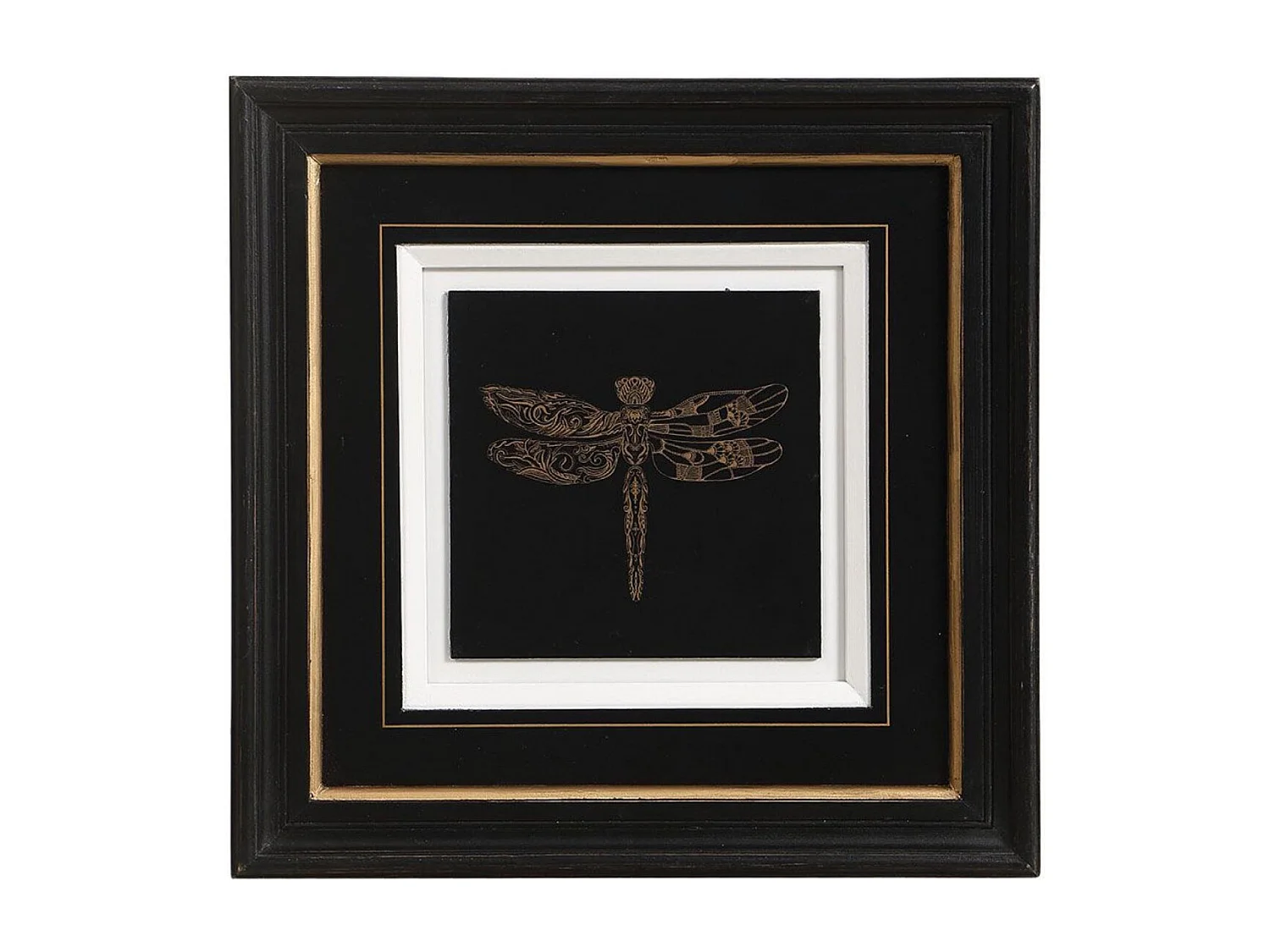 Gravure insecte (set de 4) Bois Noir - Chic Interior's