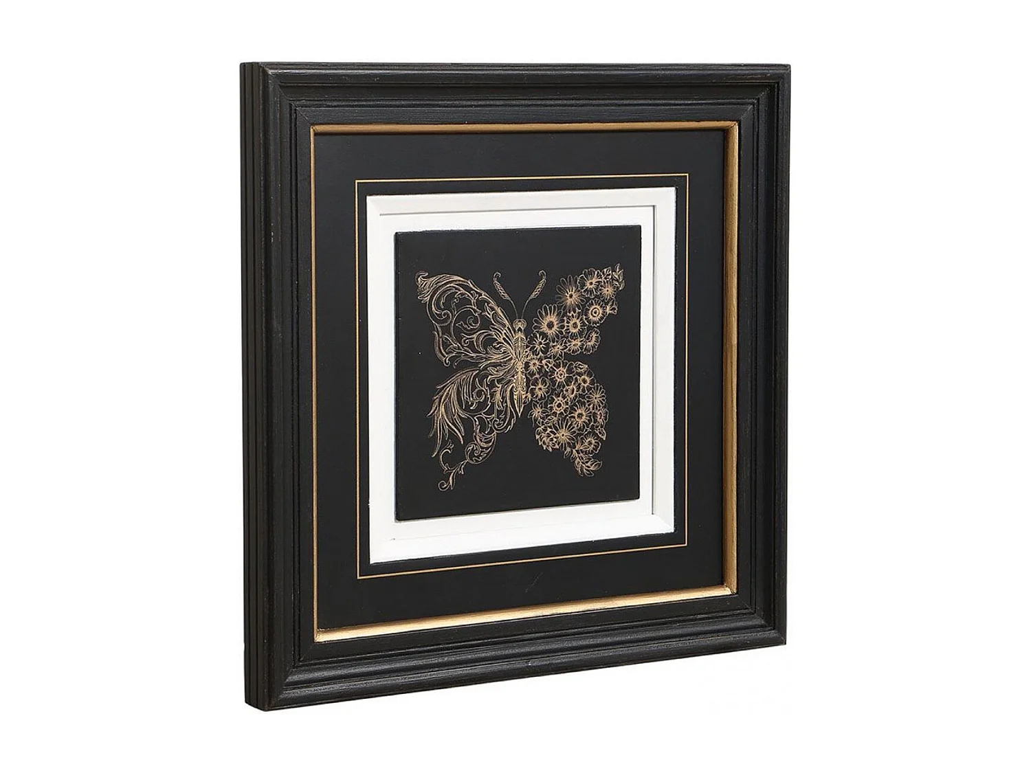 Gravure insecte (set de 4) Bois Noir - Chic Interior's