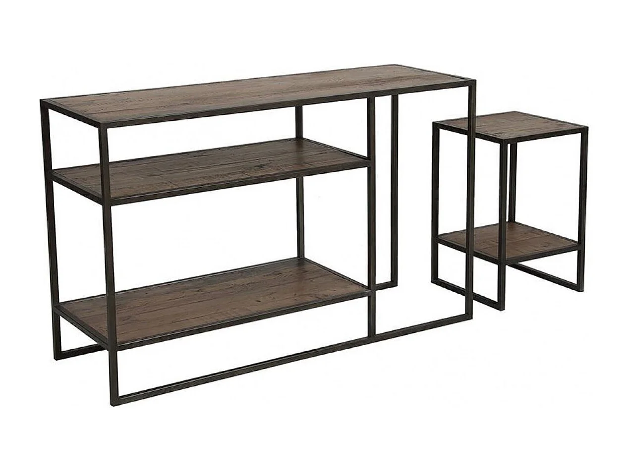 Console avec bout de canapé gigogne Bois Marron - Manufacture Interior's