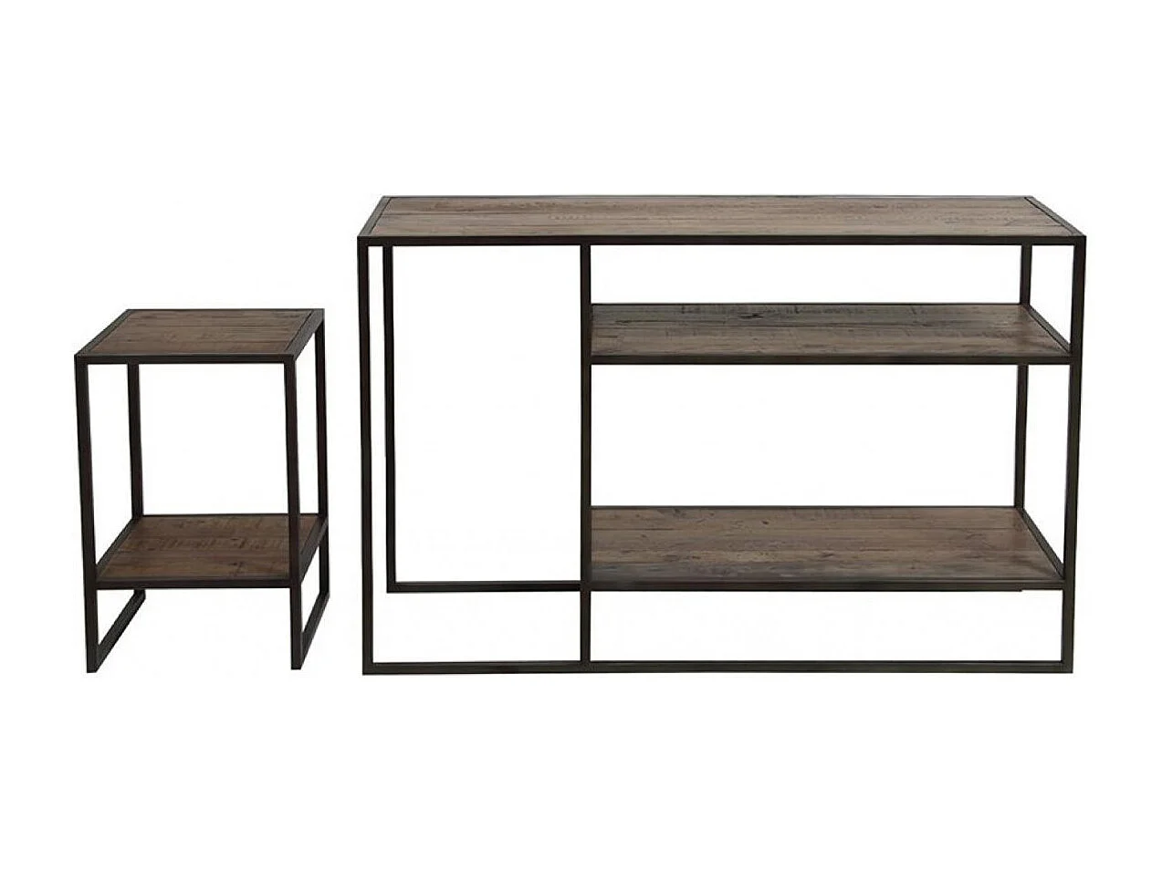 Console avec bout de canapé gigogne Bois Marron - Manufacture Interior's