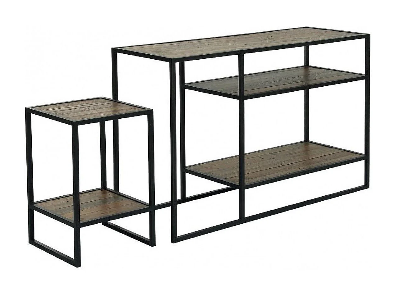 Console avec bout de canapé gigogne MDF Marron - Manufacture Interior's