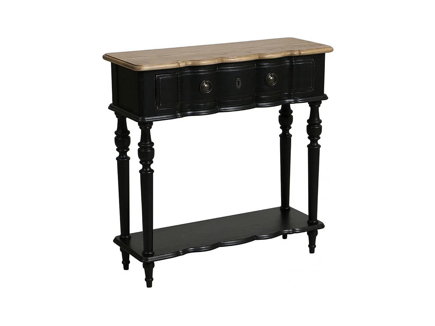 Console 1 tiroir Bois Noir - Manoir Interior's