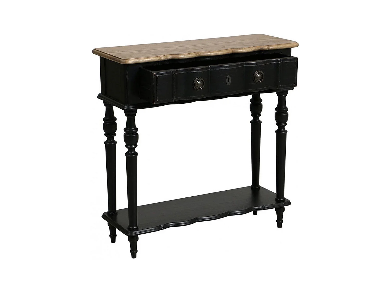 Console 1 tiroir Bois Noir - Manoir Interior's