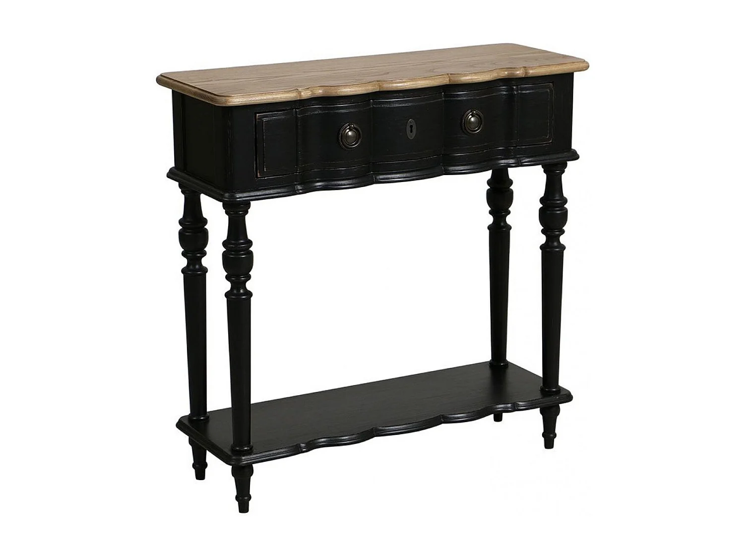 Console 1 tiroir Bois Noir - Manoir Interior's