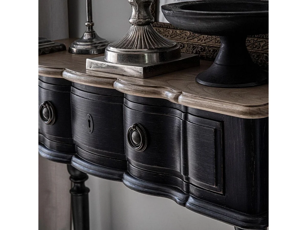 Console 1 tiroir Bois Noir - Manoir Interior's