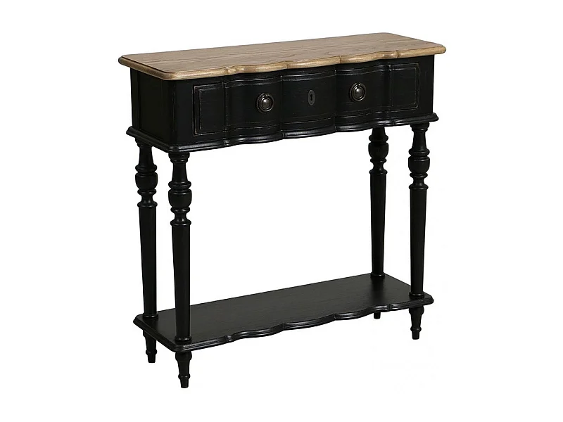 Console 1 tiroir Bois Noir - Manoir Interior's