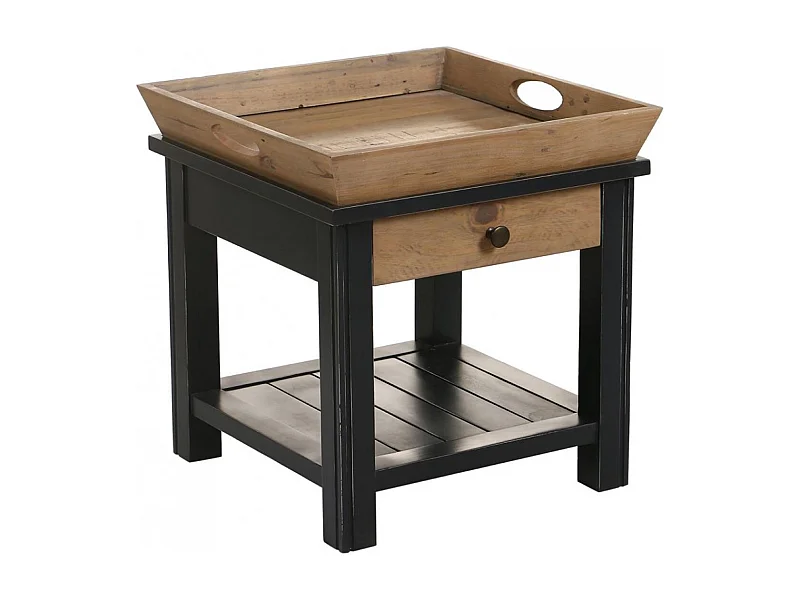 Bout de canapé 1 tiroir Bois Bleu - Rivages Interior's