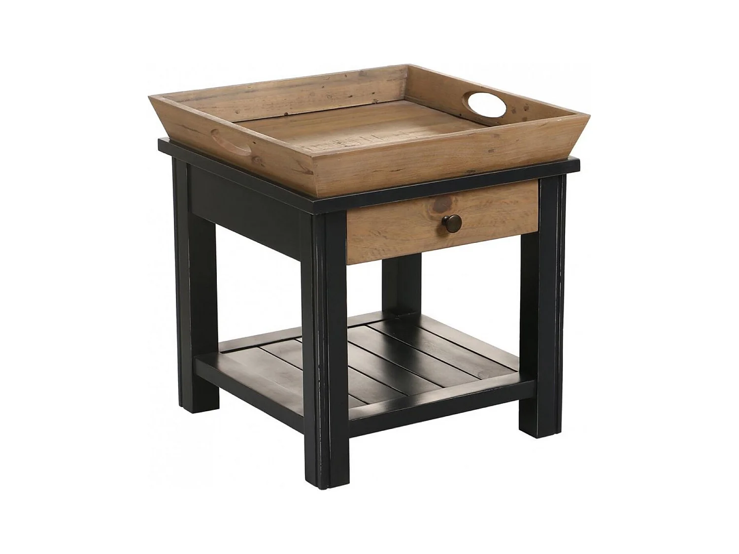 Bout de canapé 1 tiroir Bois Bleu - Rivages Interior's