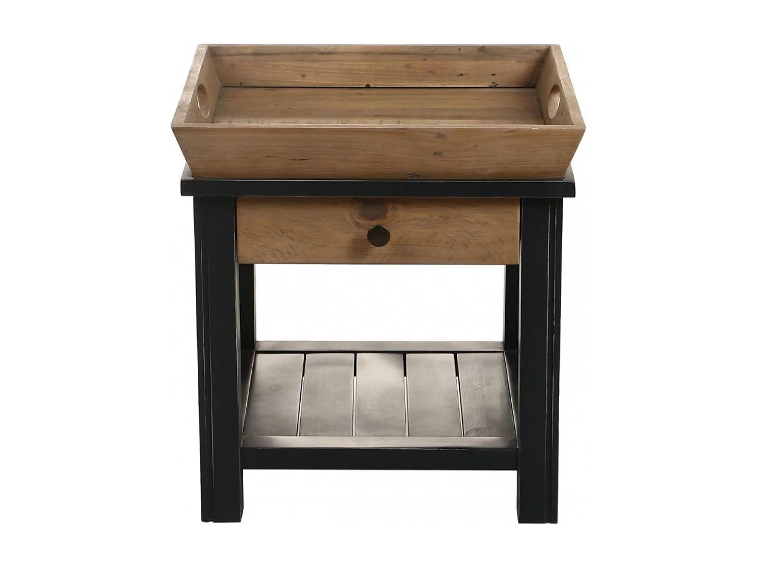 Bout de canapé 1 tiroir Bois Bleu - Rivages Interior's