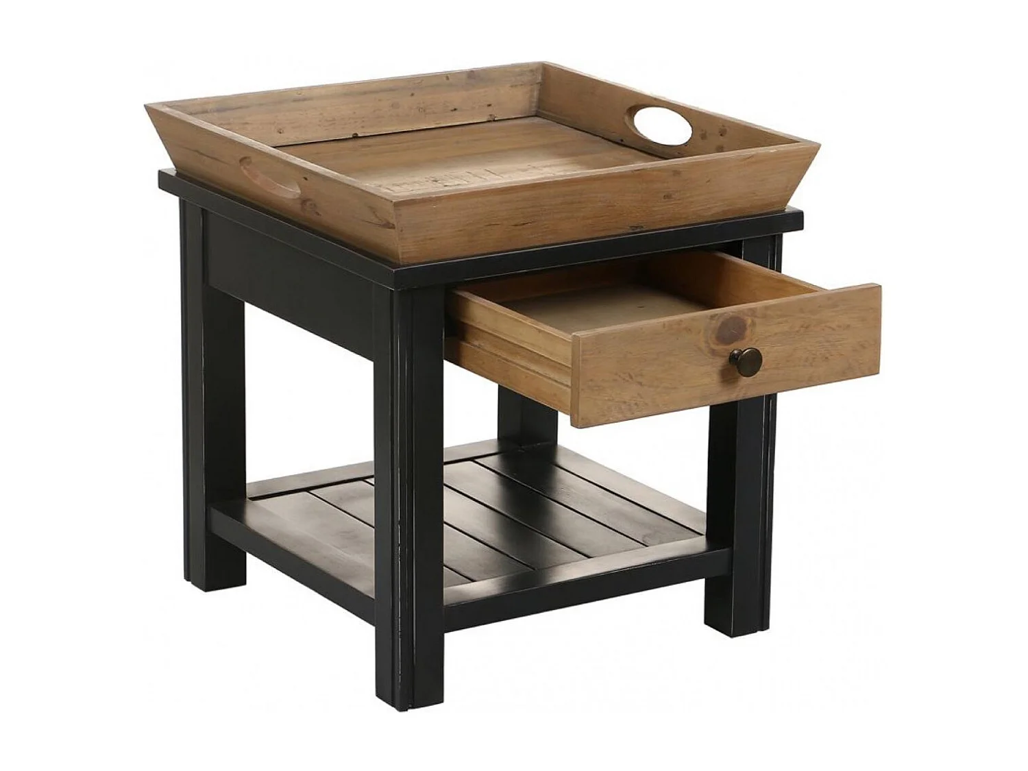 Bout de canapé 1 tiroir Bois Bleu - Rivages Interior's