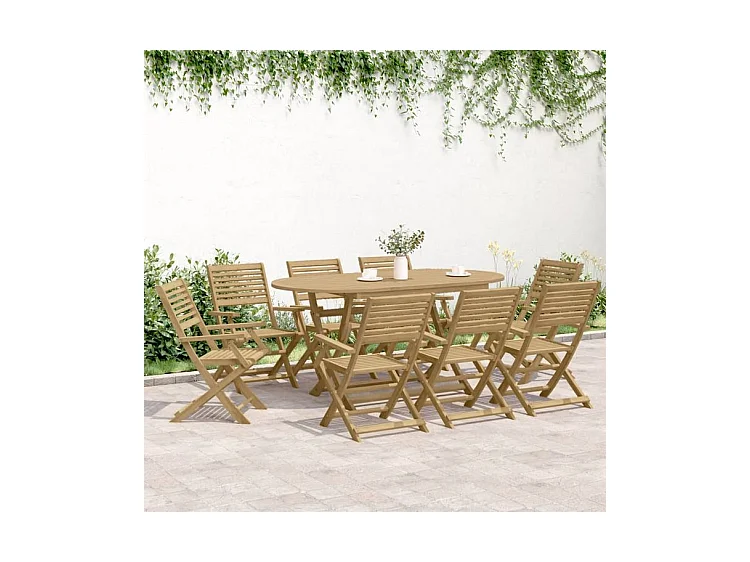 Chaises pliables de jardin lot de 6 bois massif d'acacia