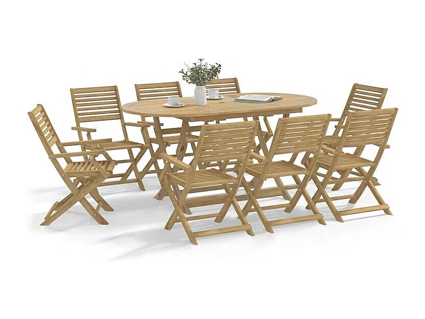Chaises pliables de jardin lot de 6 bois massif d'acacia