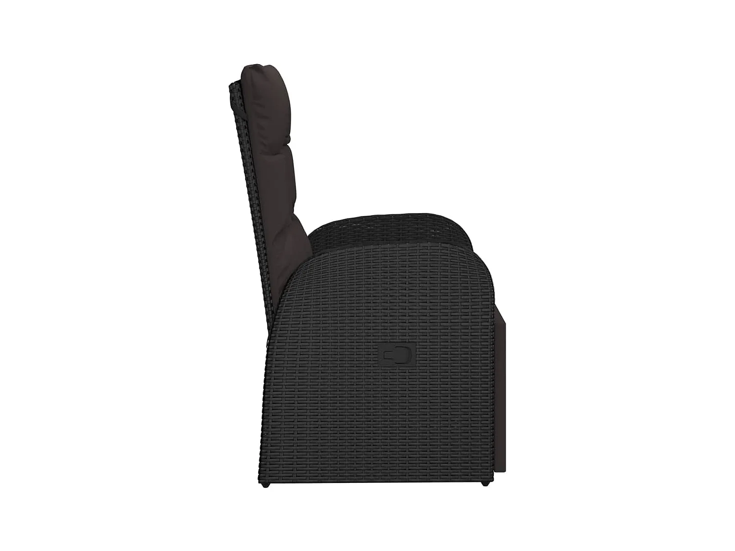 Chaise inclinable de jardin avec coussins noir résine tressée