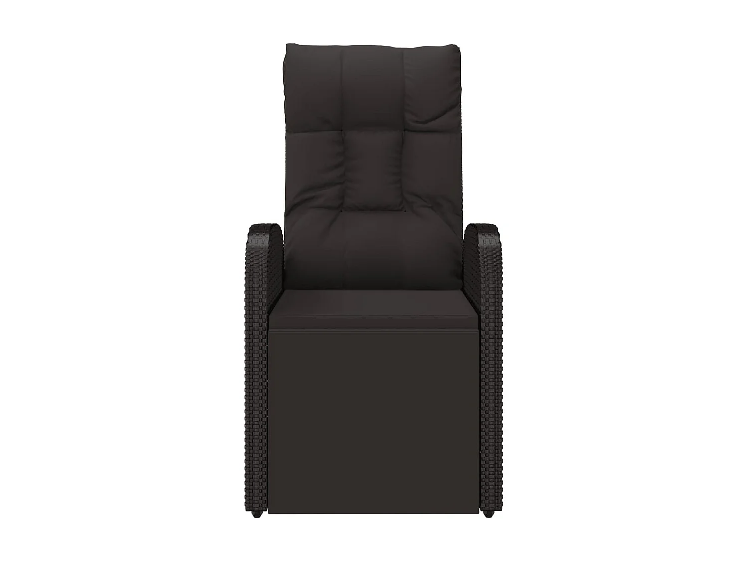 Chaise inclinable de jardin avec coussins noir résine tressée