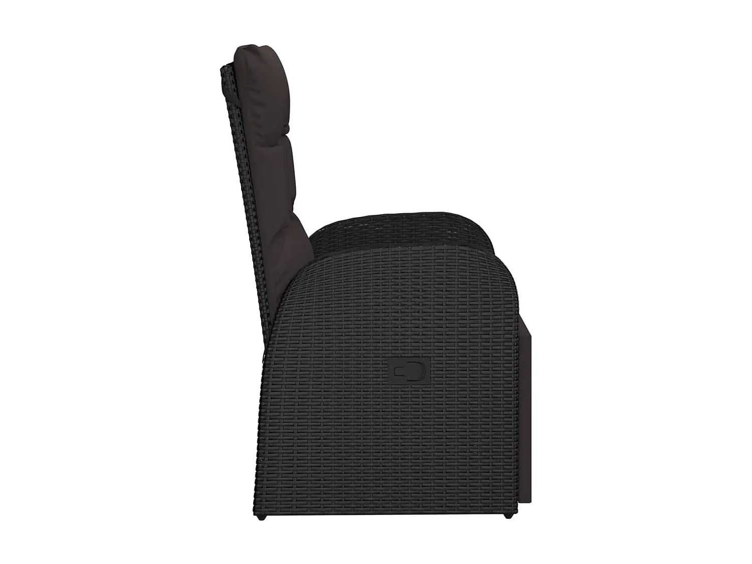 Chaise inclinable de jardin avec coussins noir résine tressée