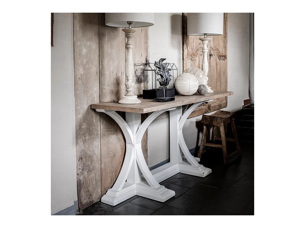 Console Bois Blanc - Vénitiennes Interior's