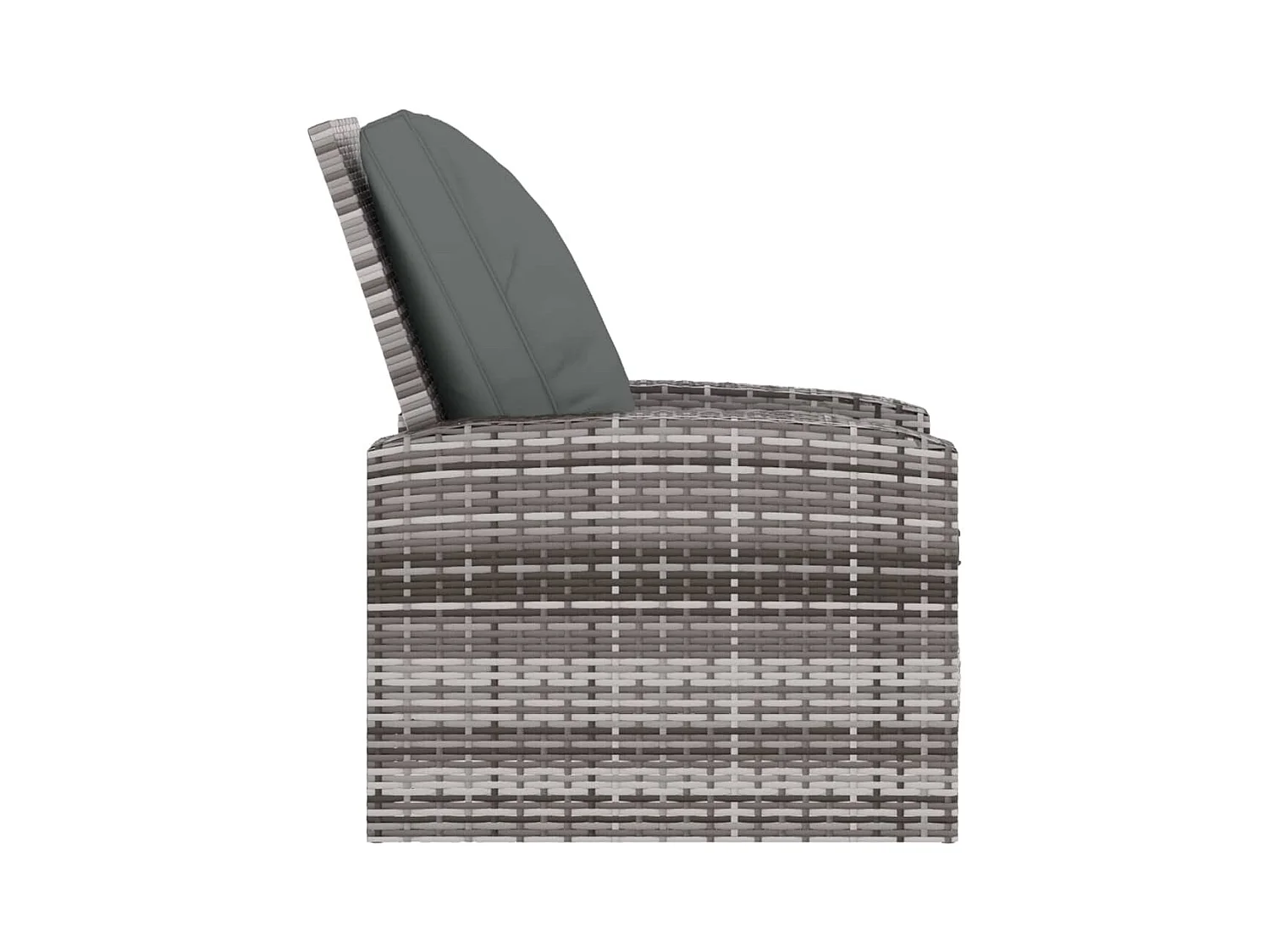 Fauteuil inclinable de jardin avec coussins gris résine tressée