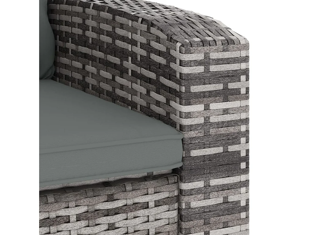 Fauteuil inclinable de jardin avec coussins gris résine tressée