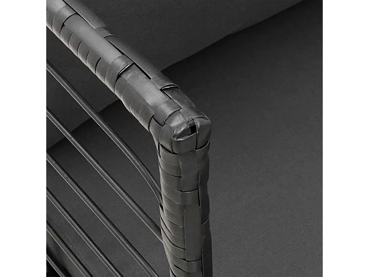 Chaise de jardin avec coussins noir résine tressée