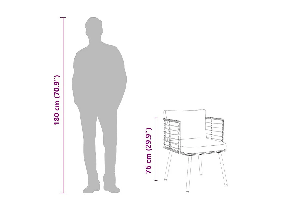 Chaise de jardin avec coussins noir résine tressée