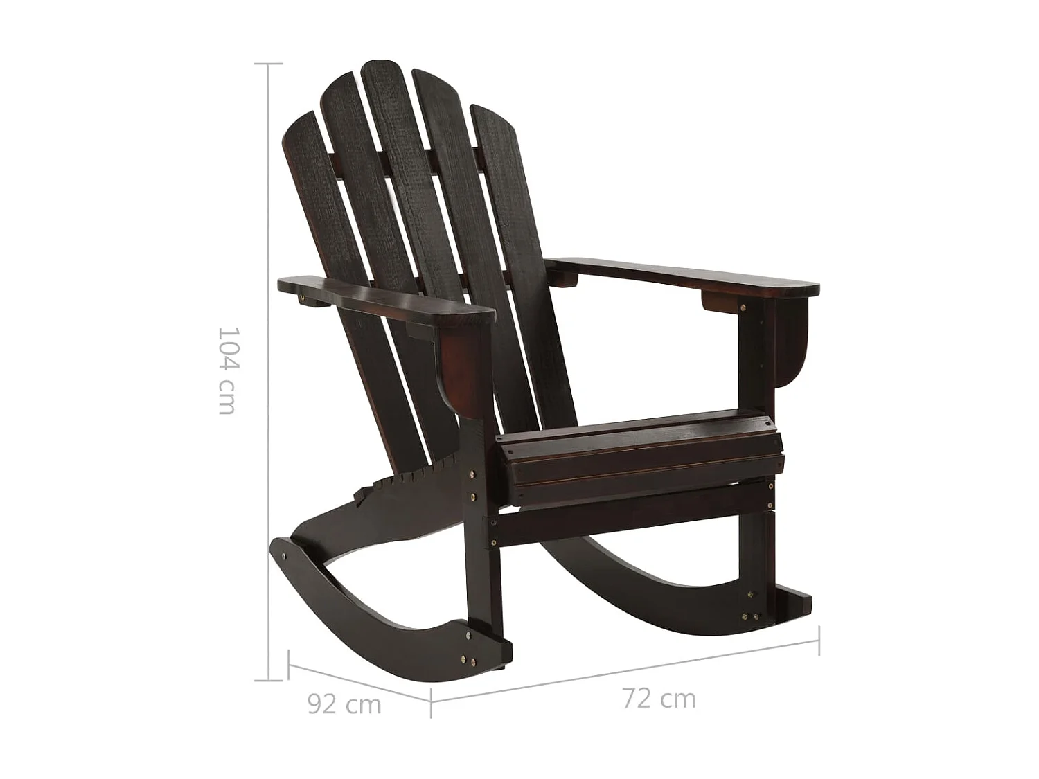 Chaise à bascule de jardin Bois Marron