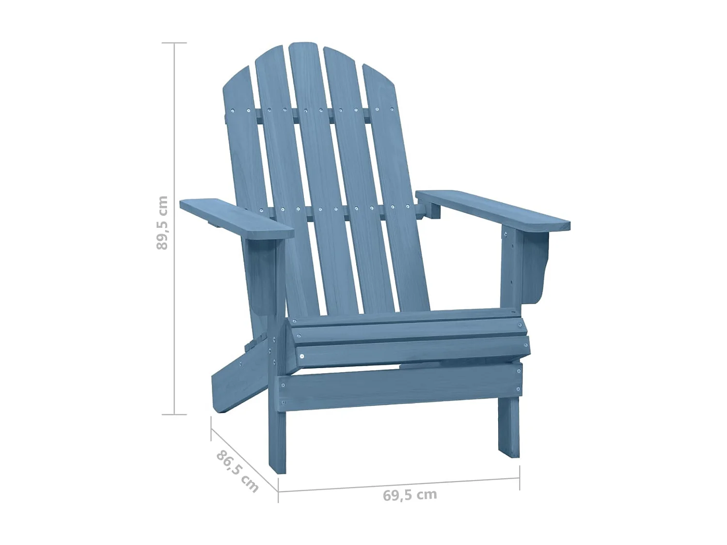 Chaise de jardin Adirondack Bois de sapin massif Bleu