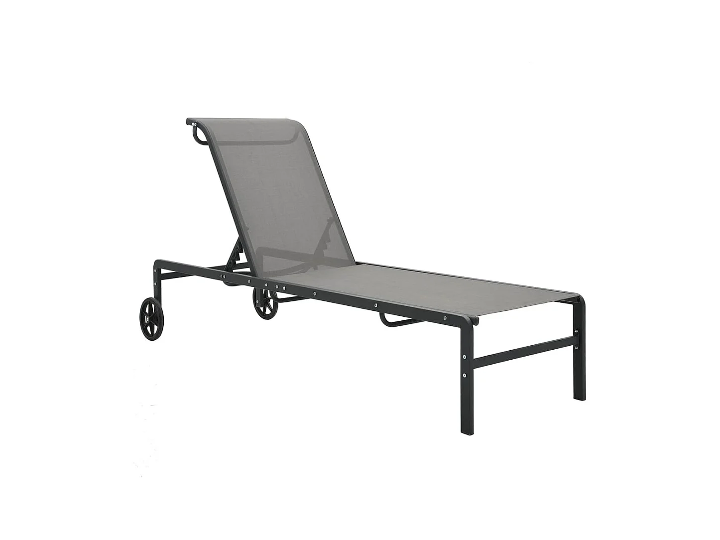 Chaises longues lot de 2 avec table Textilène et acier