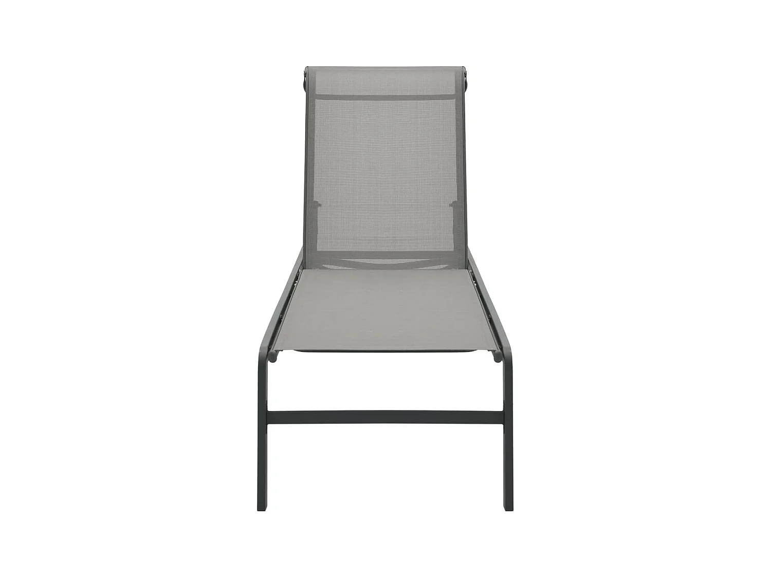 Chaises longues lot de 2 avec table Textilène et acier
