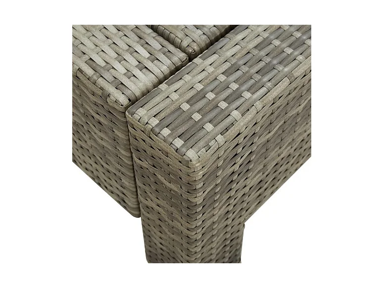 Lit de jardin tissu et résine tressée gris Daget