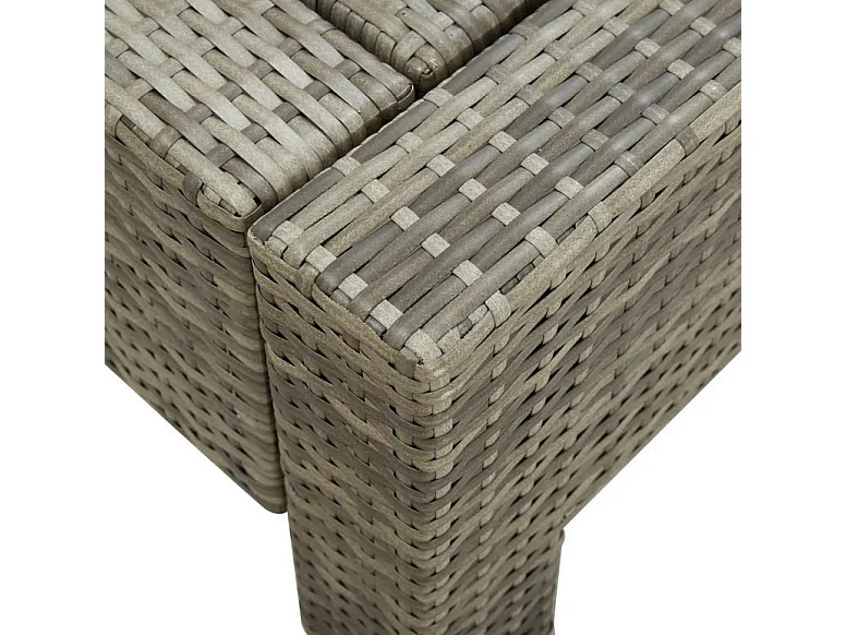 Lit de jardin tissu et résine tressée gris Daget