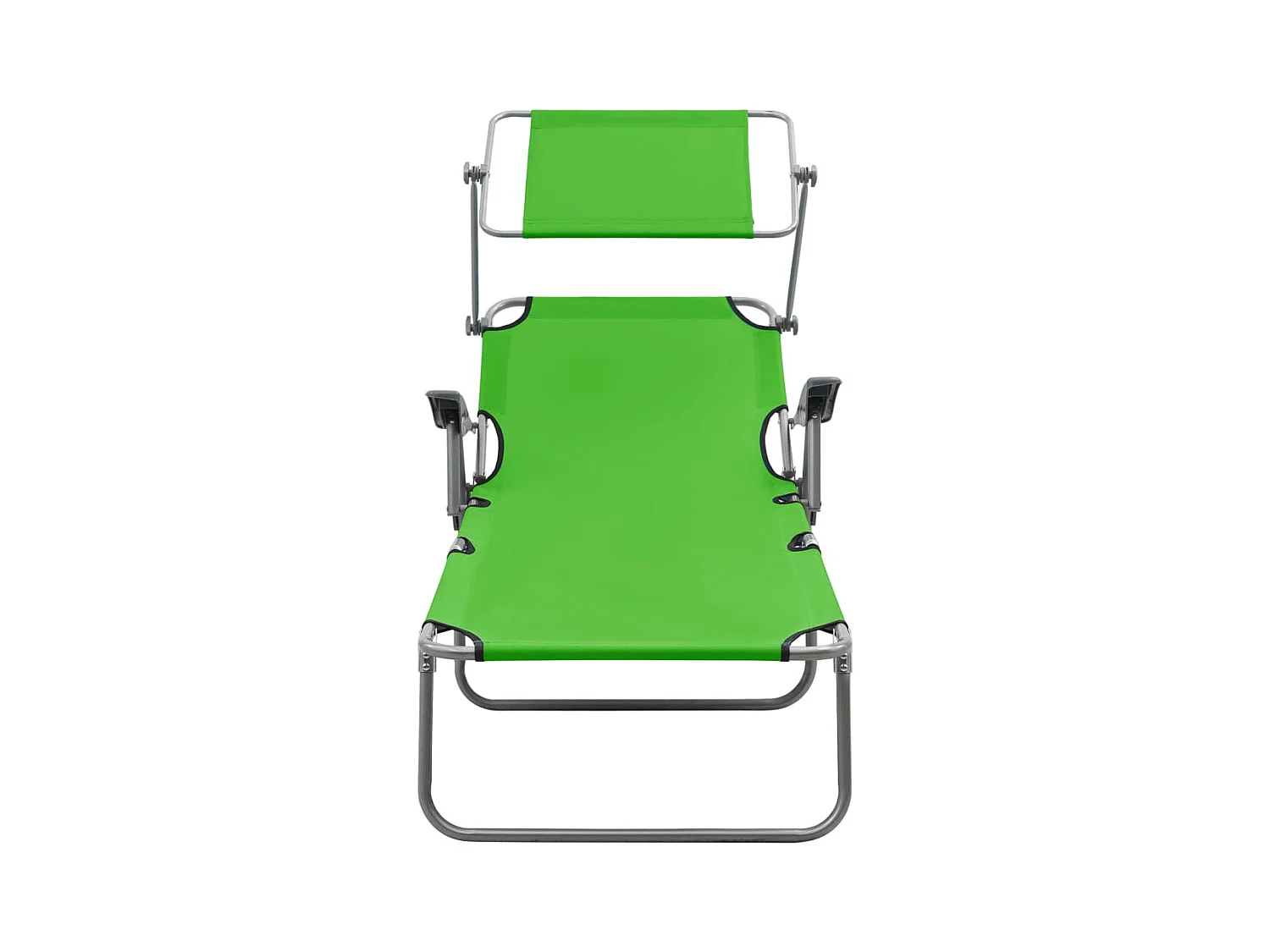 Chaise longue avec auvent Acier Vert
