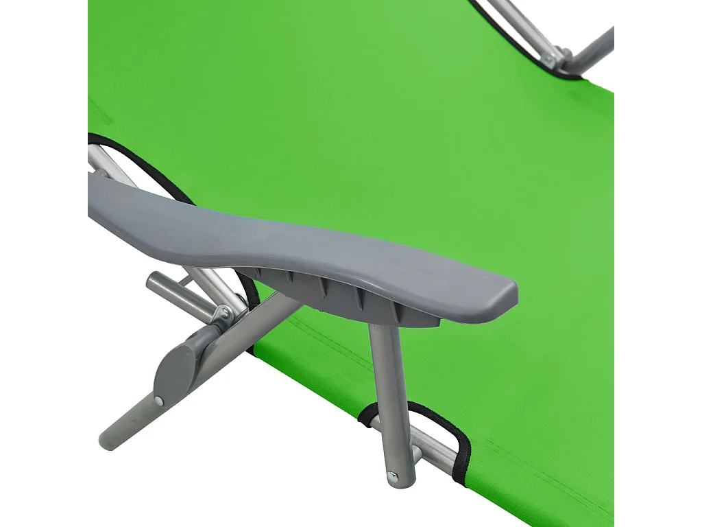 Chaise longue avec auvent Acier Vert