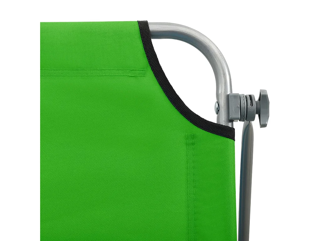 Chaise longue avec auvent Acier Vert