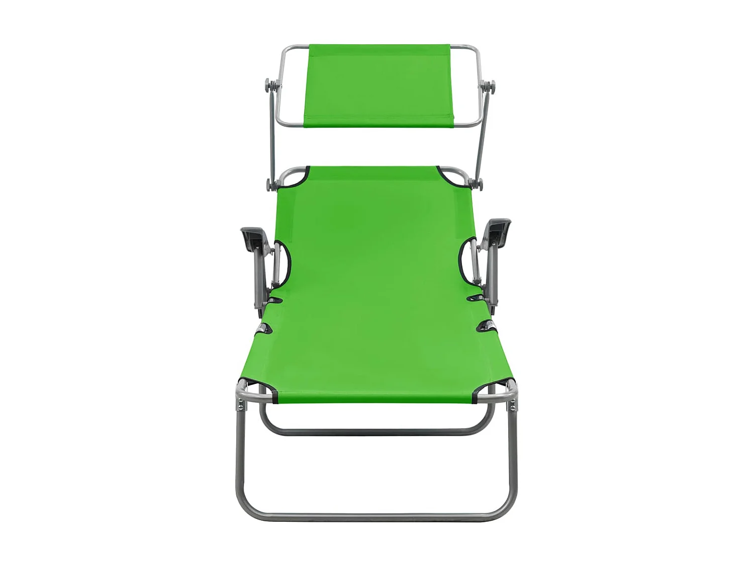 Chaise longue avec auvent Acier Vert