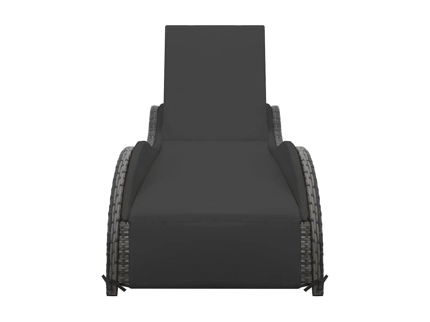 Chaise longue avec coussin Résine tressée Anthracite