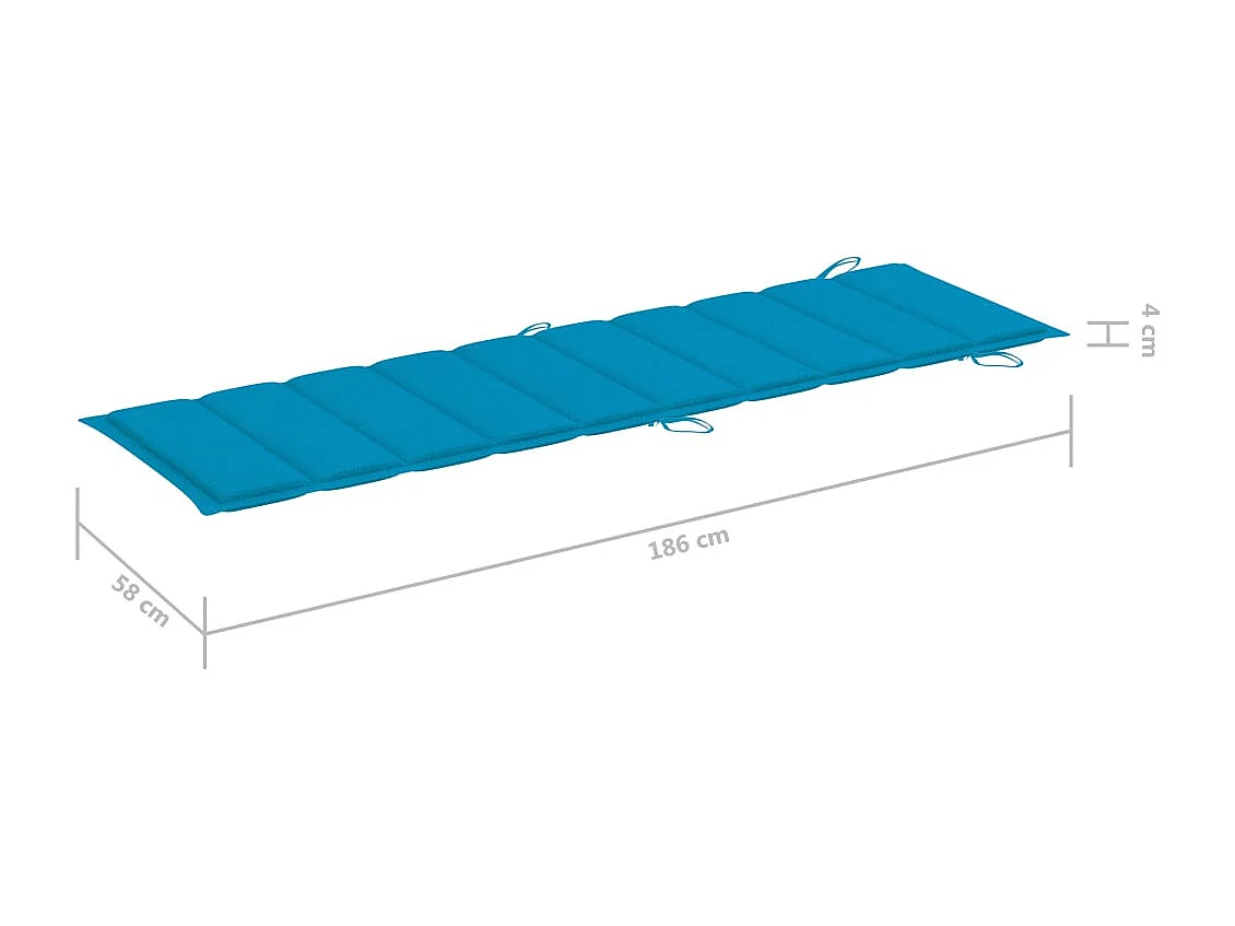 Chaise longue de jardin avec table et coussin Bois d'acacia 2