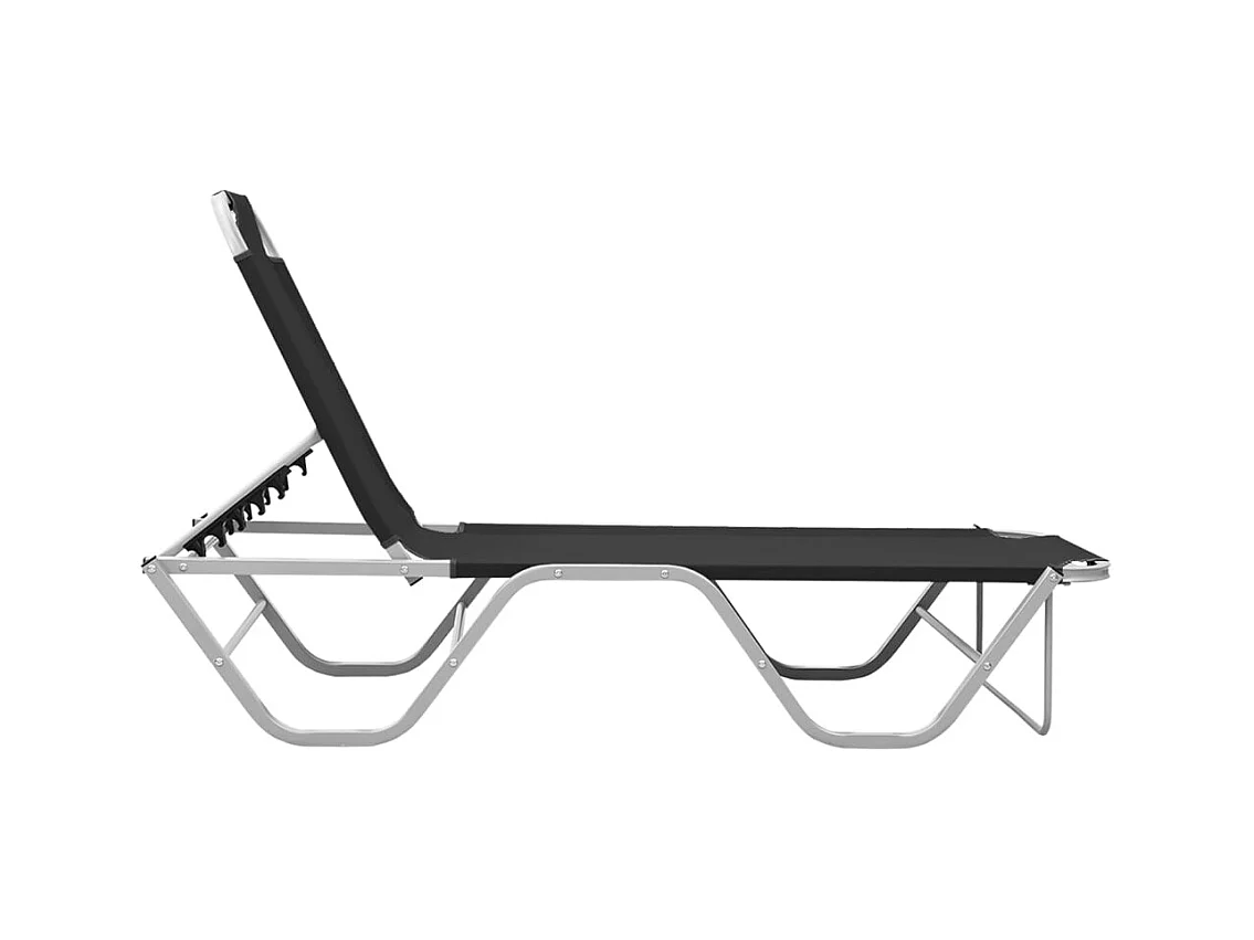 Chaise longue Aluminium et textilène Noir