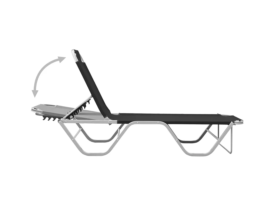 Chaise longue Aluminium et textilène Noir