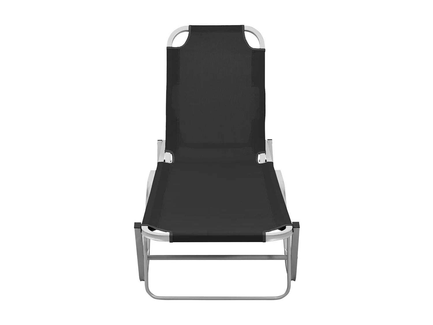 Chaise longue Aluminium et textilène Noir