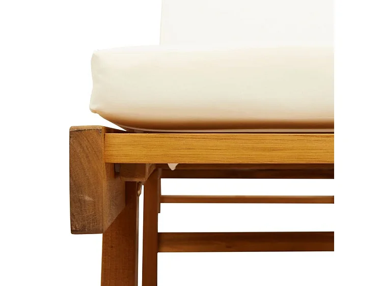 Chaise longue avec coussin et table bois d'acacia massif