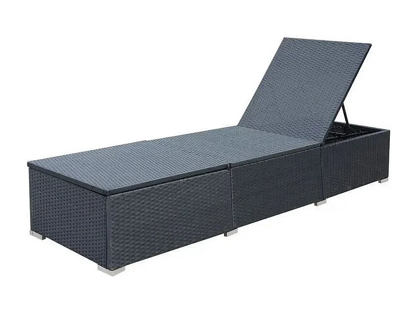 Chaise longue polyester rouge et résine noire Imia